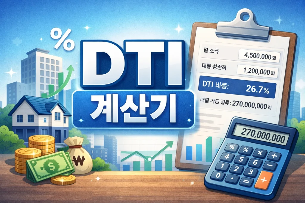 DTI 계산기 | 연 소득 대비 대출 부담 비율 무료로 바로 계산 2 DTI 계산기