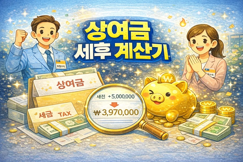 상여금 세후 계산기 – 실수령액 바로 확인 2 상여금 세후 계산기