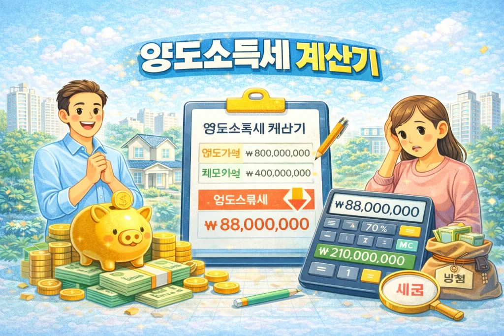 양도소득세 계산기 – 양도차익·공제·세율까지 한 번에 1 양도소득세 계산기