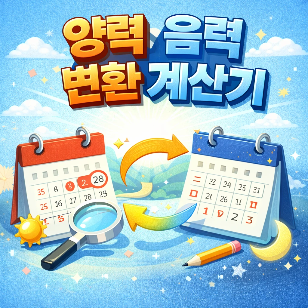 양력 음력 변환 계산기 (KASI 기준) 2 양력 음력 변환 계산기