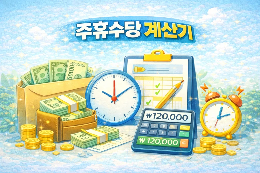 주휴수당 계산기 – 시급·근무시간 기준 간편 계산 2 주휴수당 계산기