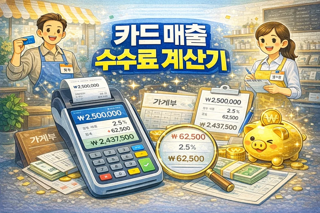 카드 매출 수수료 계산기 – 카드 결제 후 실제 입금액 바로 확인 2 카드 매출 수수료 계산기