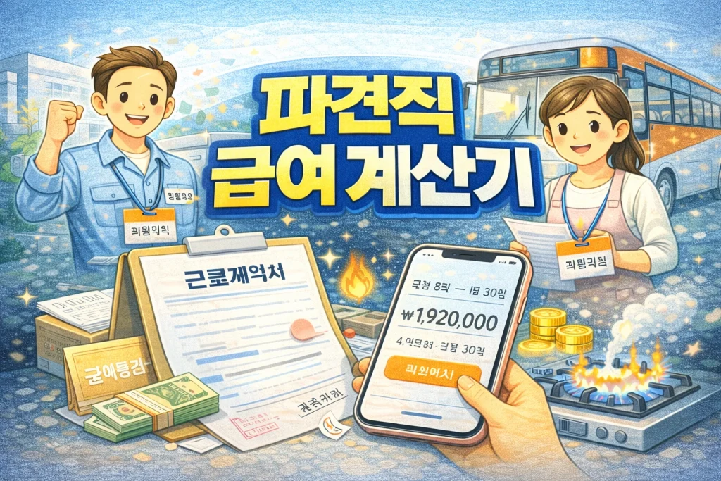 파견직 급여 계산기 – 월급·시급 기준 한눈에 계산 2 파견직 급여 계산기