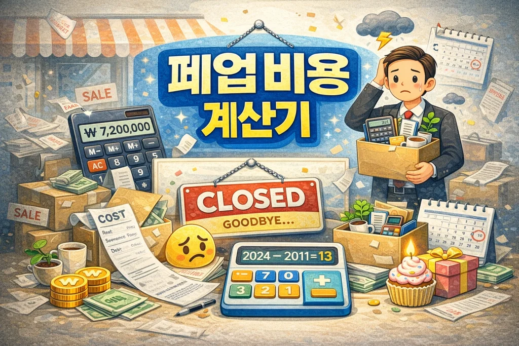 26년 폐업 비용 계산기 – 자영업자 폐업 전 꼭 확인하세요 1 폐업 비용 계산기